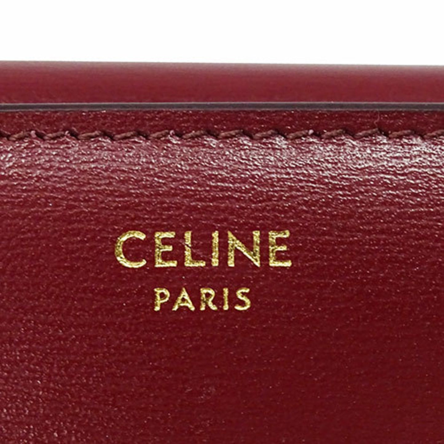 Céline Triomphe, Burgundy, Leather, wallet