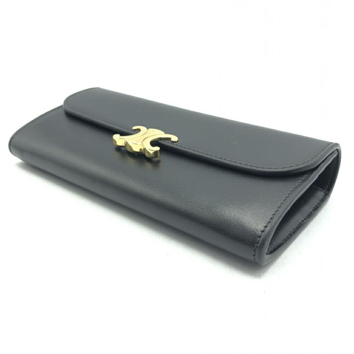 Céline Triomphe, Black, Leather, wallet