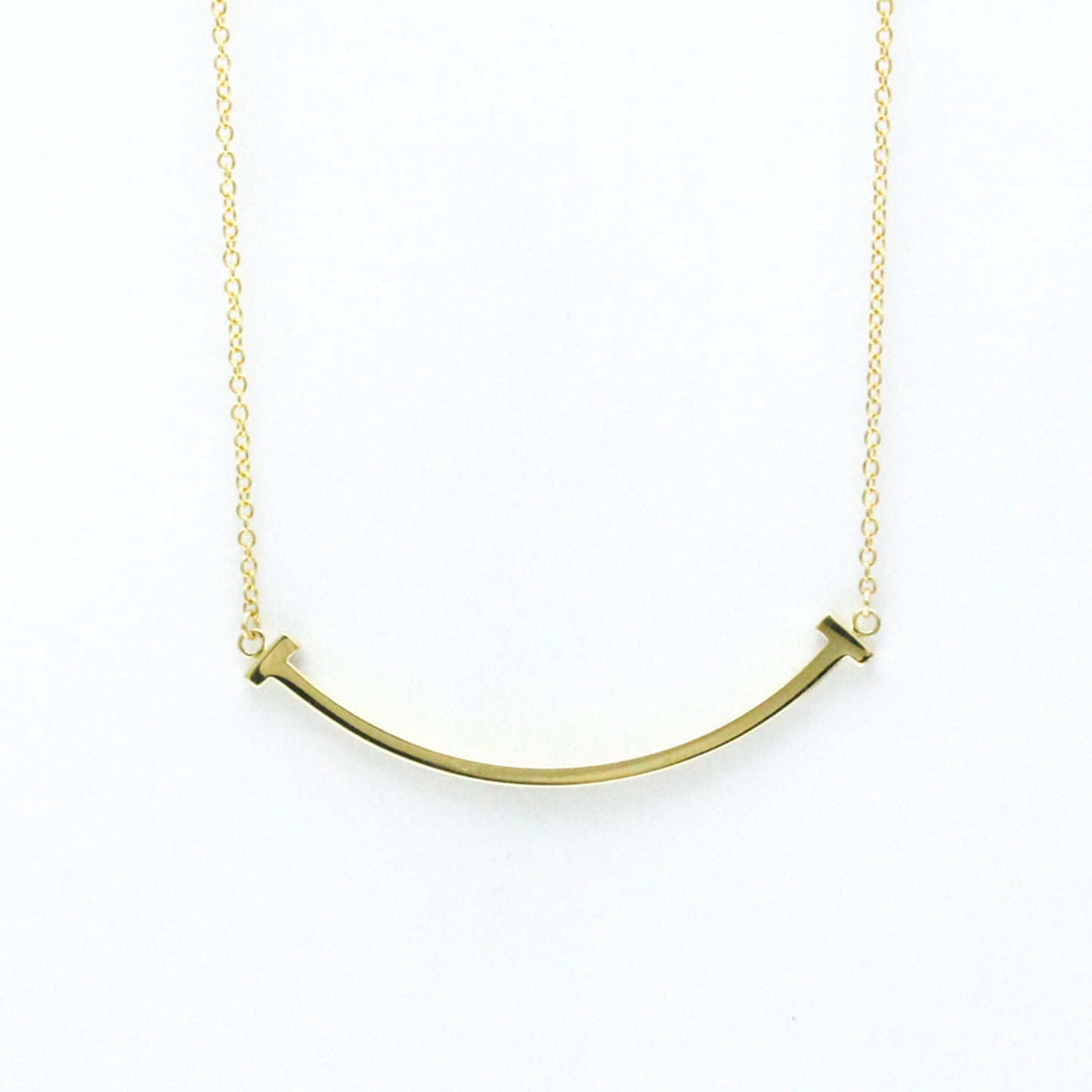 Tiffany & Co T Smile, Gold, Yellow Gold, necklace