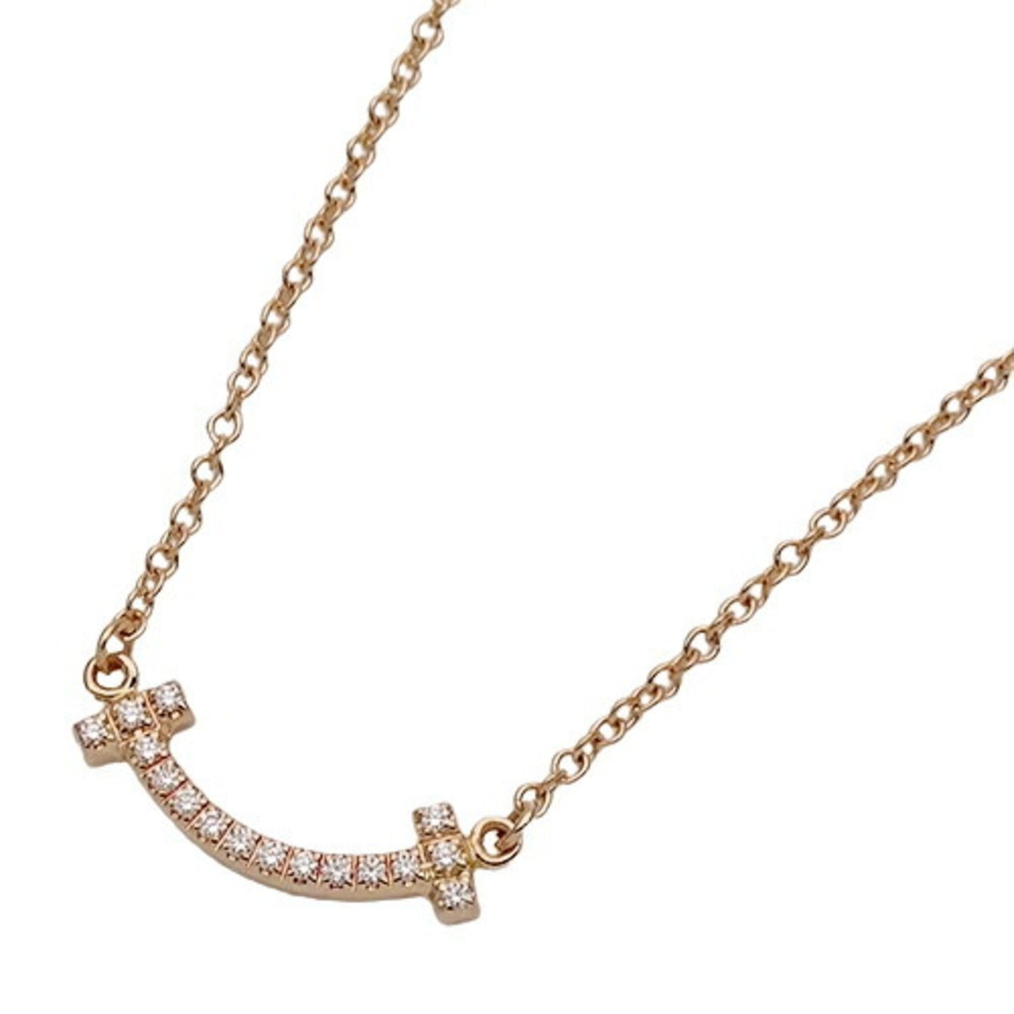 Tiffany & Co T Smile, Gold, Rose Gold, necklace