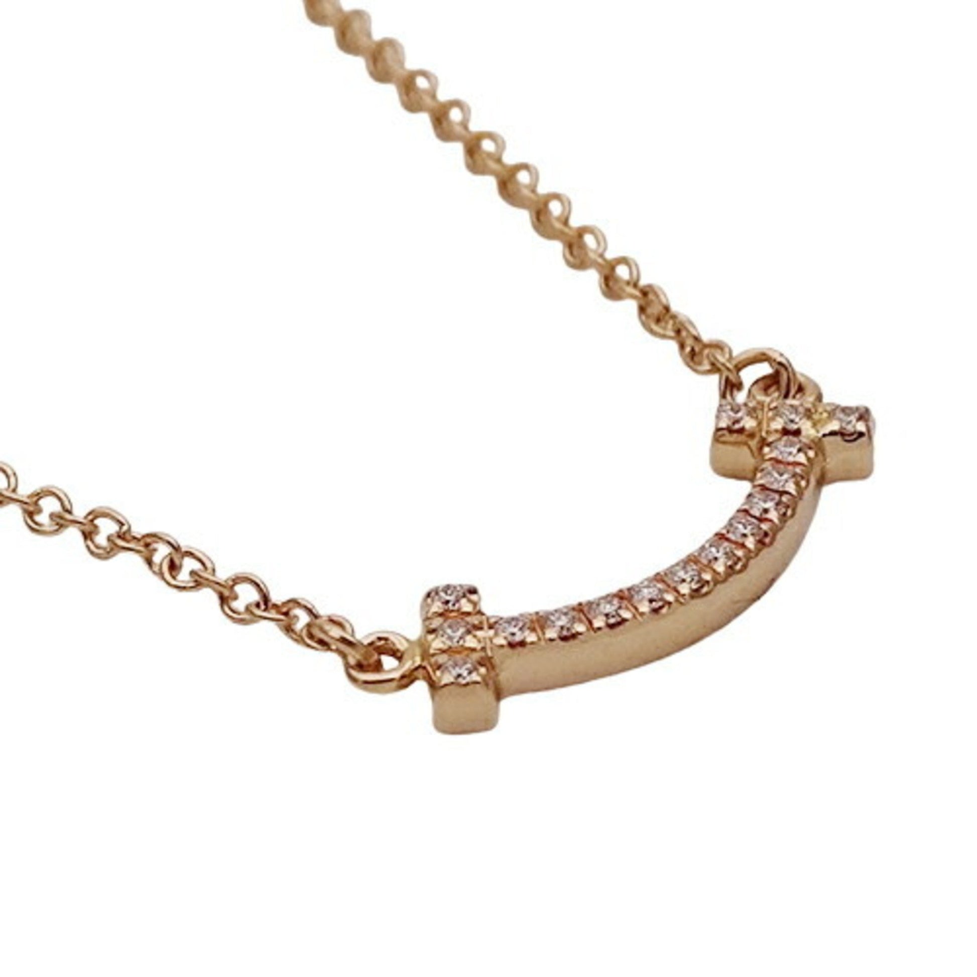 Tiffany & Co T Smile, Gold, Rose Gold, necklace