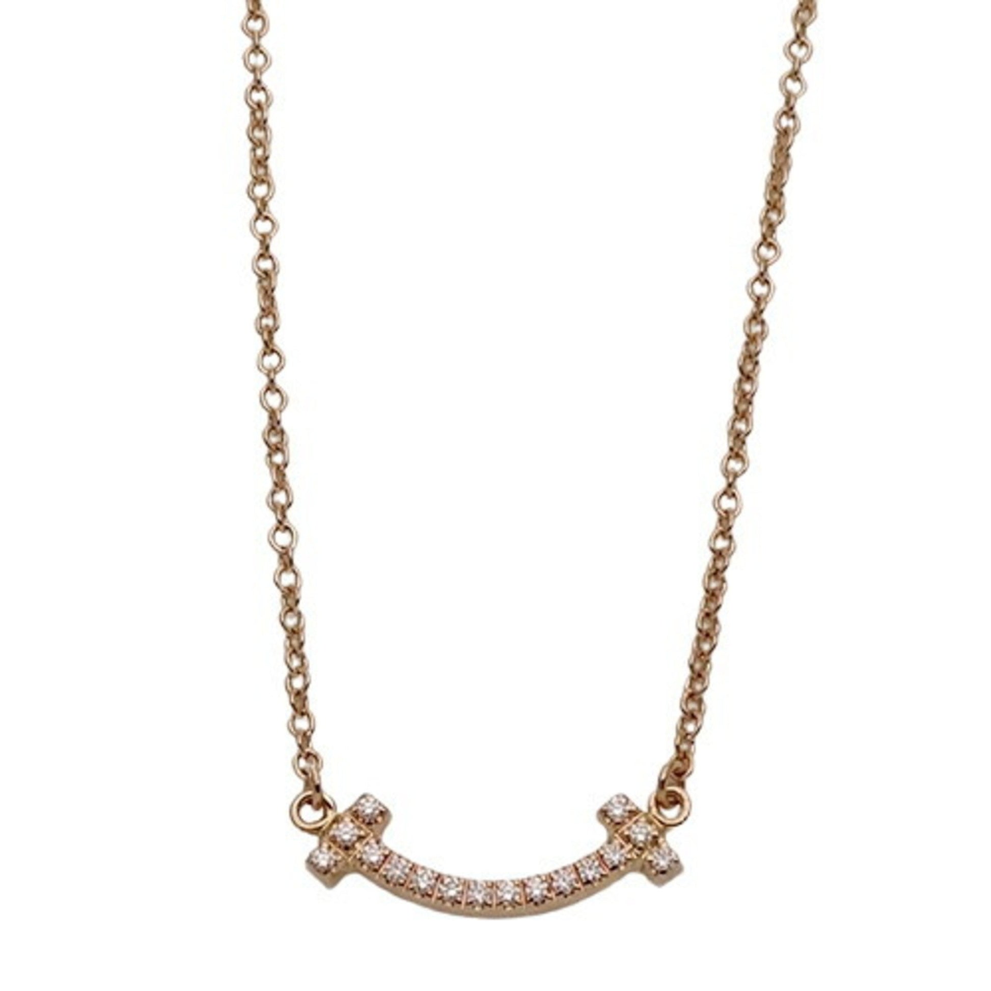 Tiffany & Co T Smile, Gold, Rose Gold, necklace