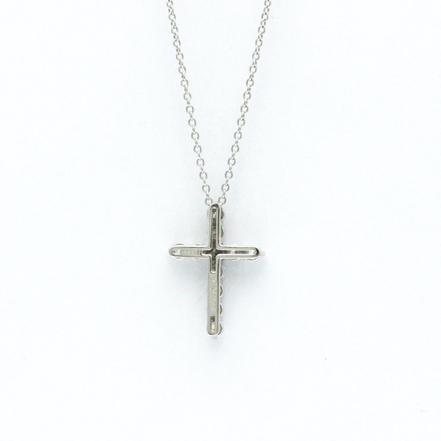 Tiffany & Co Croix, Silver, Platinum, necklace