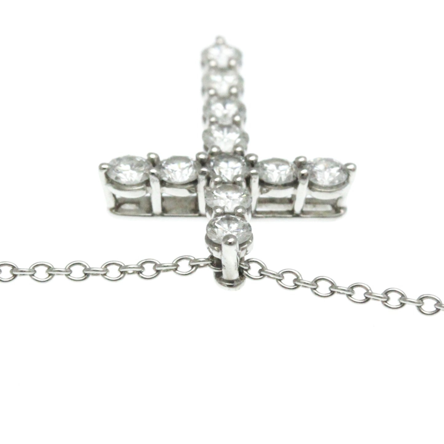 Tiffany & Co Croix, Silver, Platinum, necklace