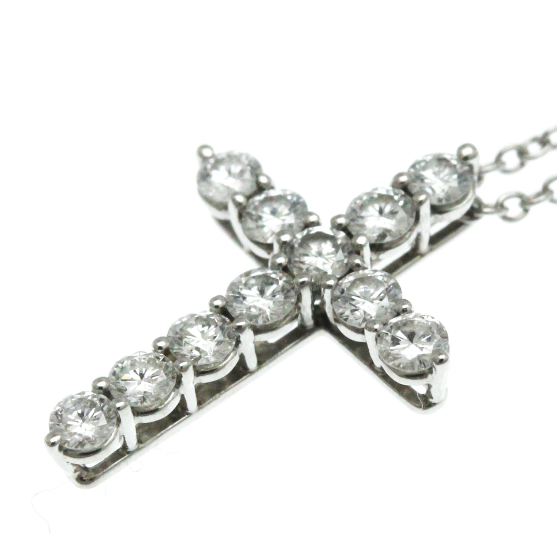 Tiffany & Co Croix, Silver, Platinum, necklace