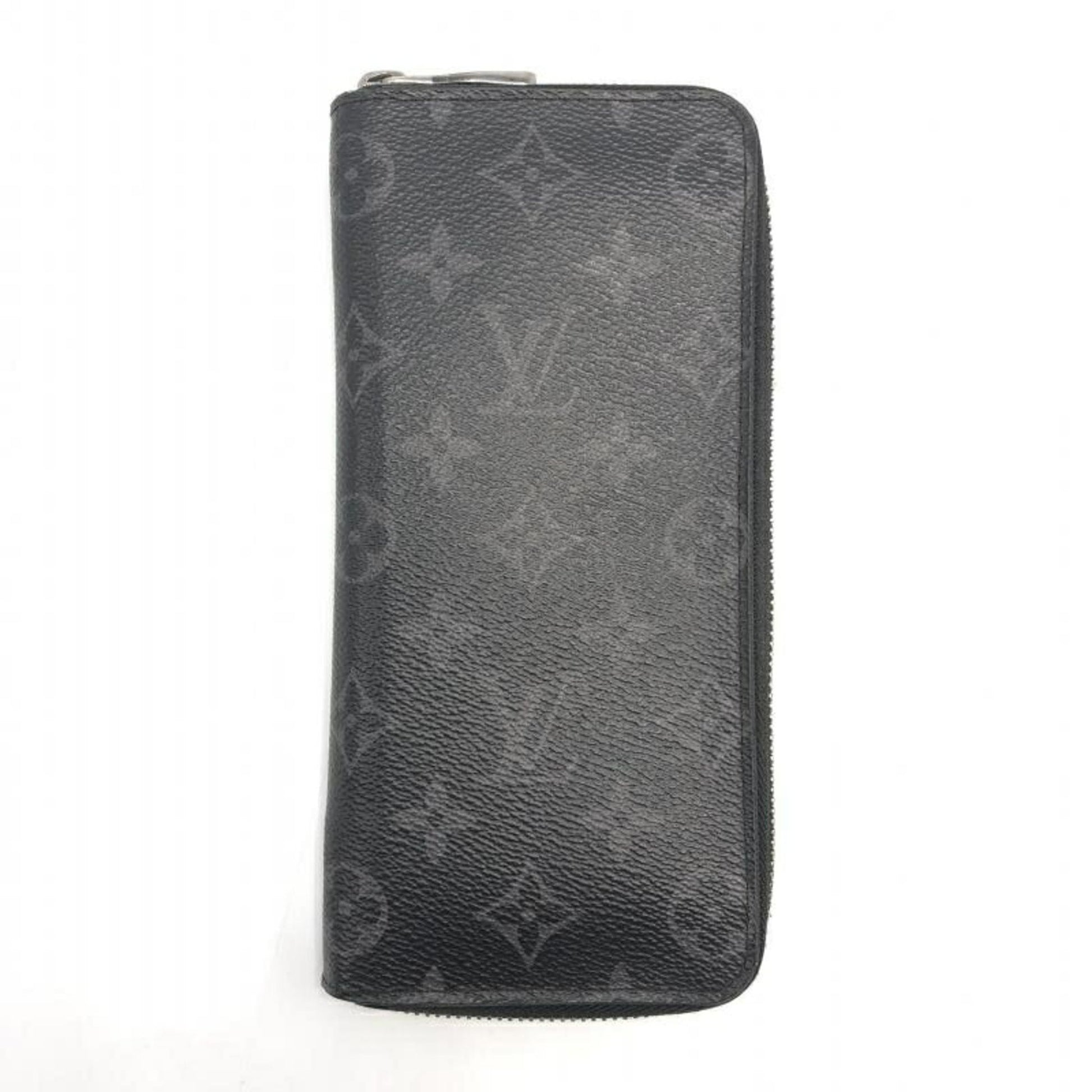 Louis Vuitton Zippy Wallet Vertical, Black, Canvas, wallet