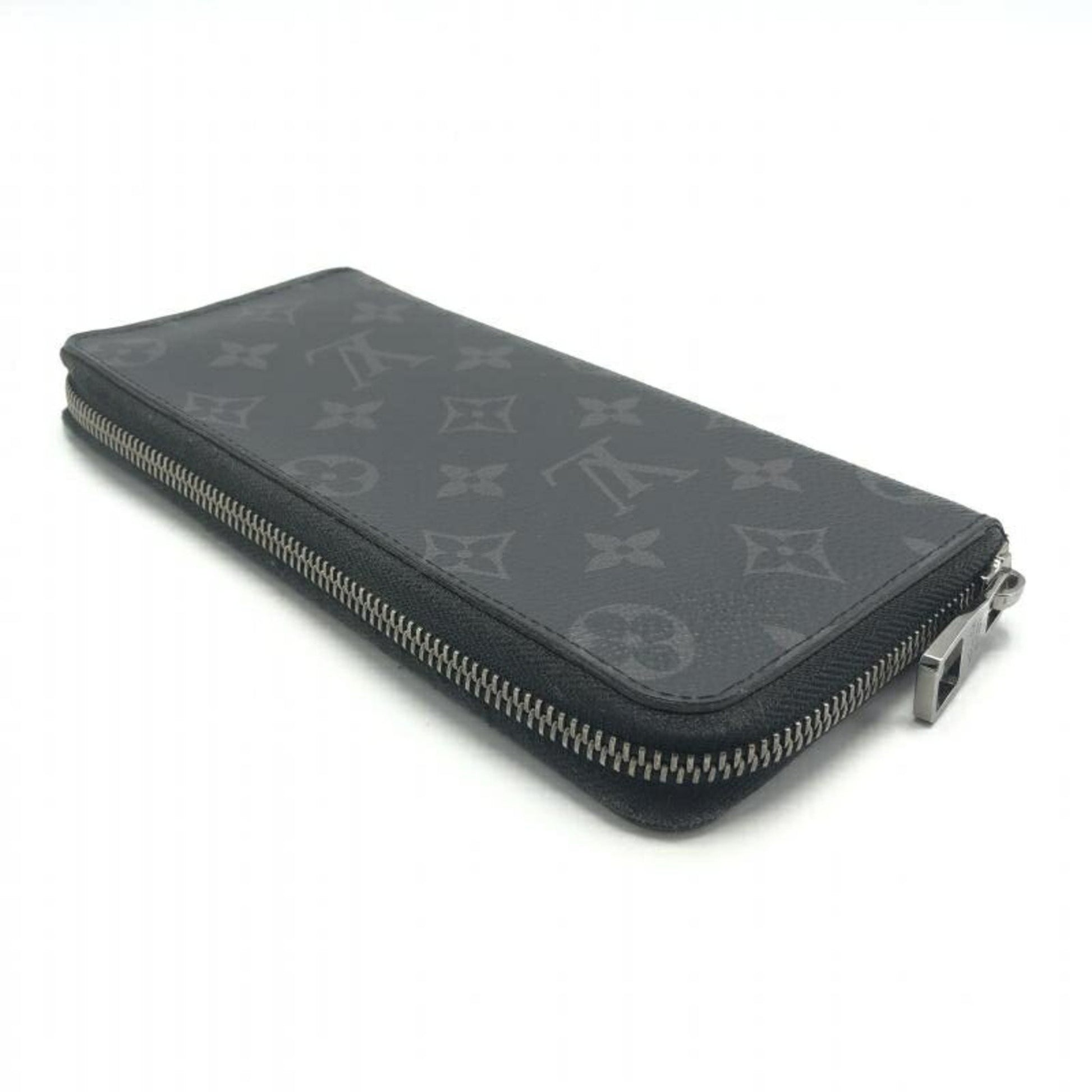 Louis Vuitton Zippy Wallet Vertical, Black, Canvas, wallet