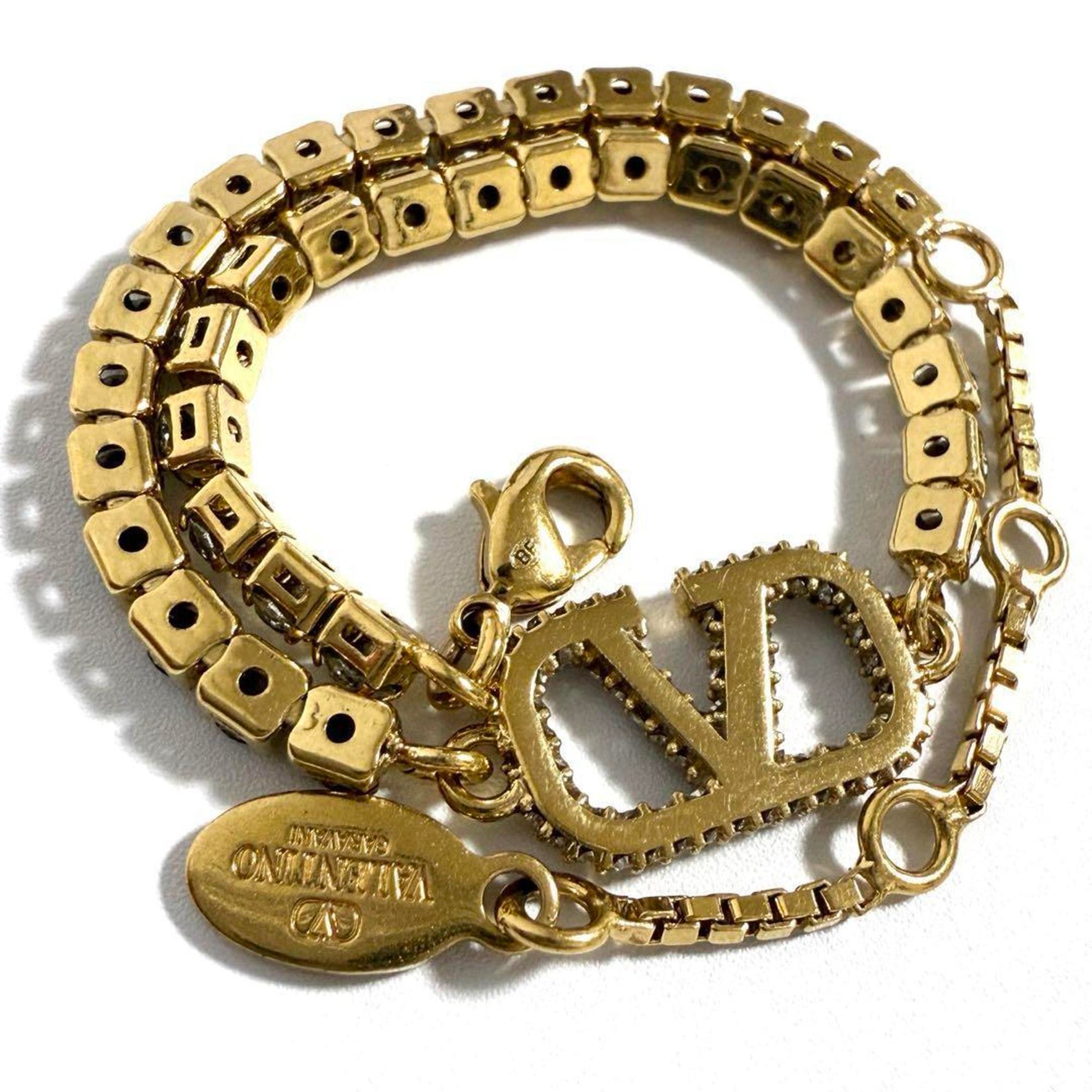 Valentino Garavani V logo, Gold, Metal, bracelet