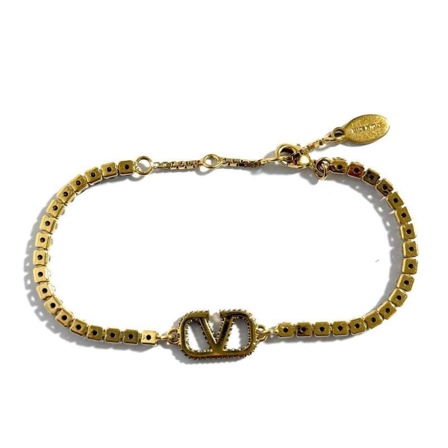 Valentino Garavani V logo, Gold, Metal, bracelet