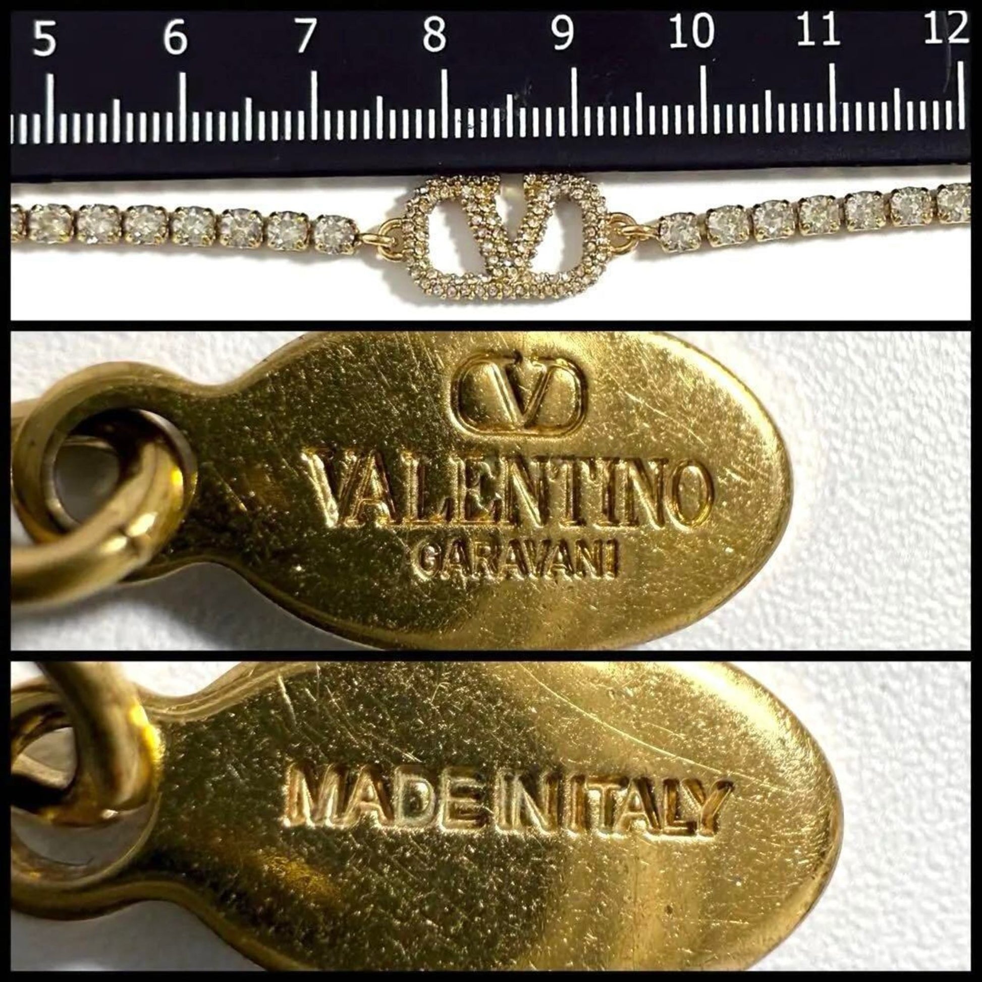 Valentino Garavani V logo, Gold, Metal, bracelet