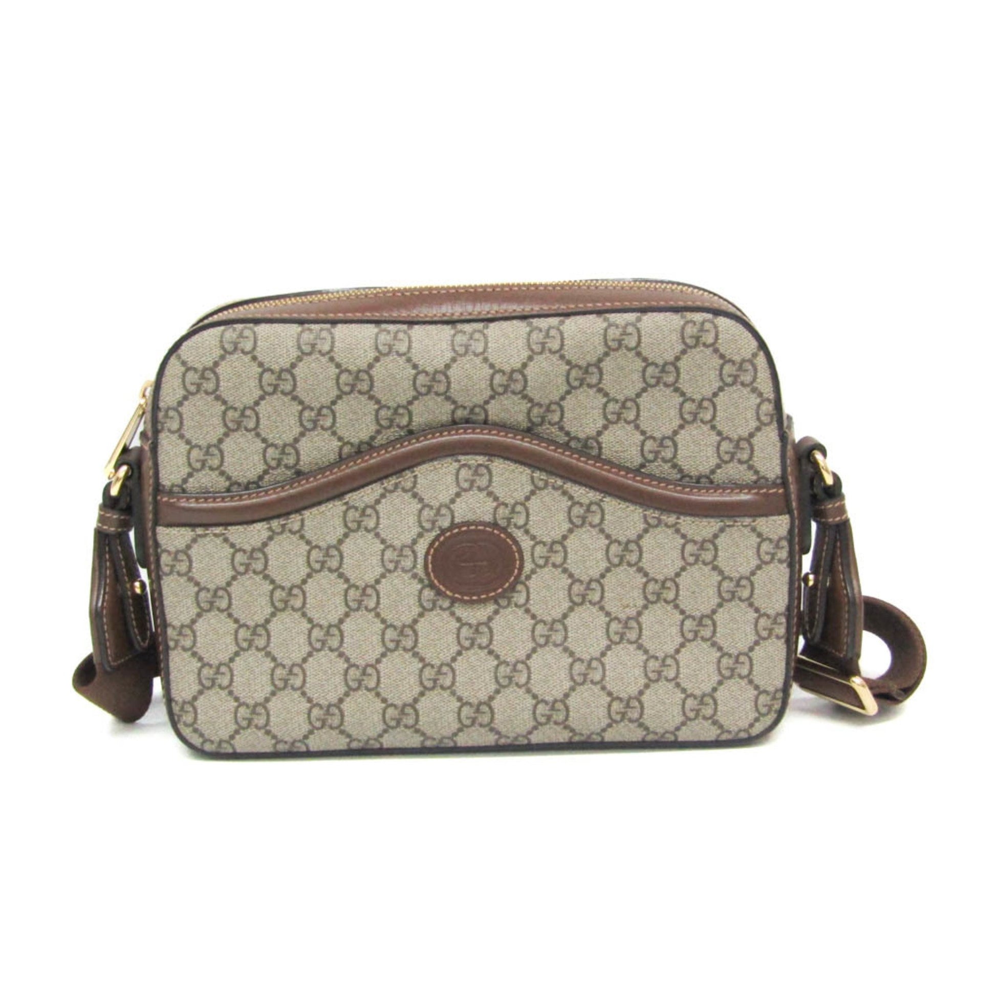 Gucci Interlocking, Beige, Canvas, shoulder