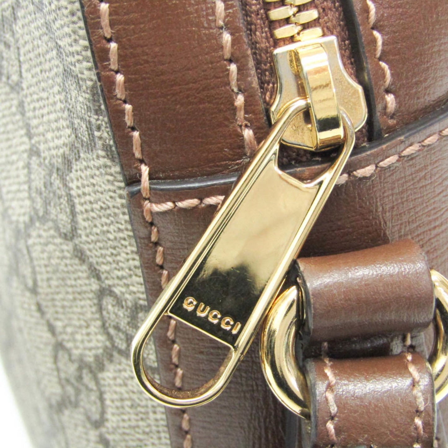 Gucci Interlocking, Beige, Canvas, shoulder