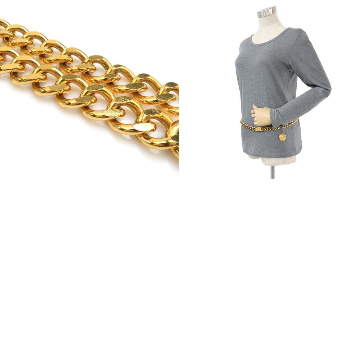 Chanel, Gold, Metal, belt