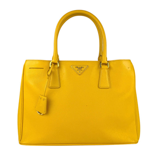 Prada Galleria, Yellow, Leather, handbag