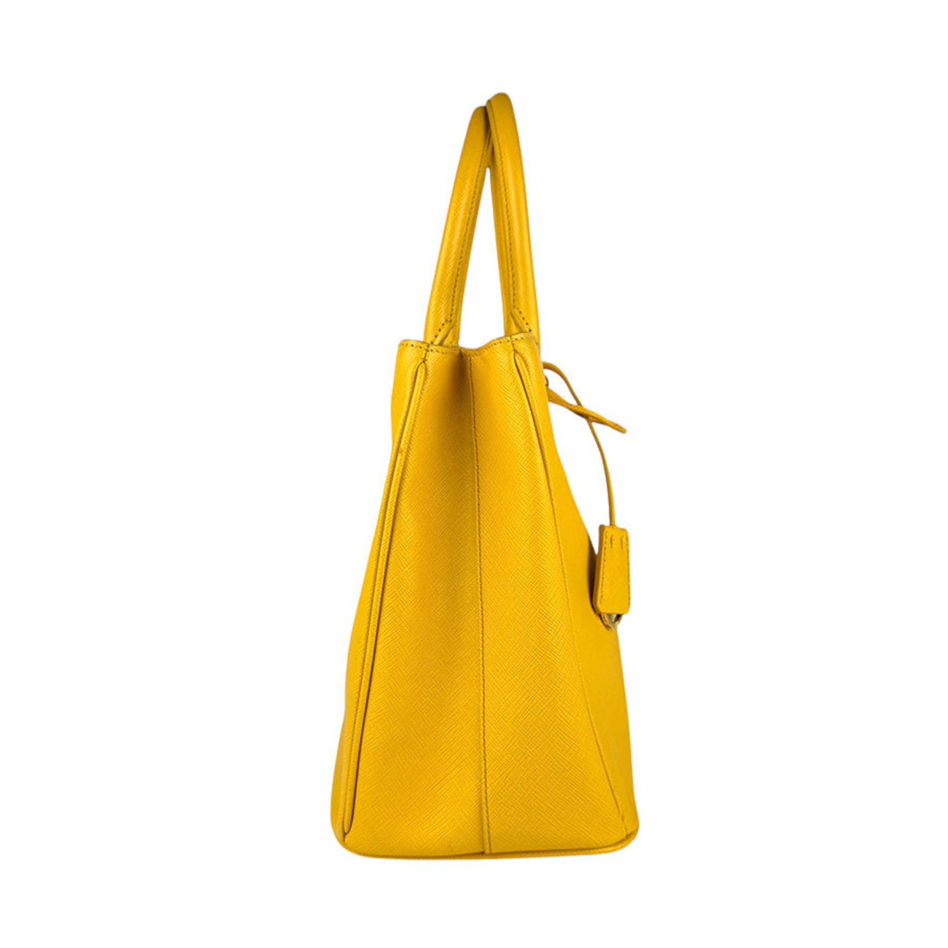 Prada Galleria, Yellow, Leather, handbag