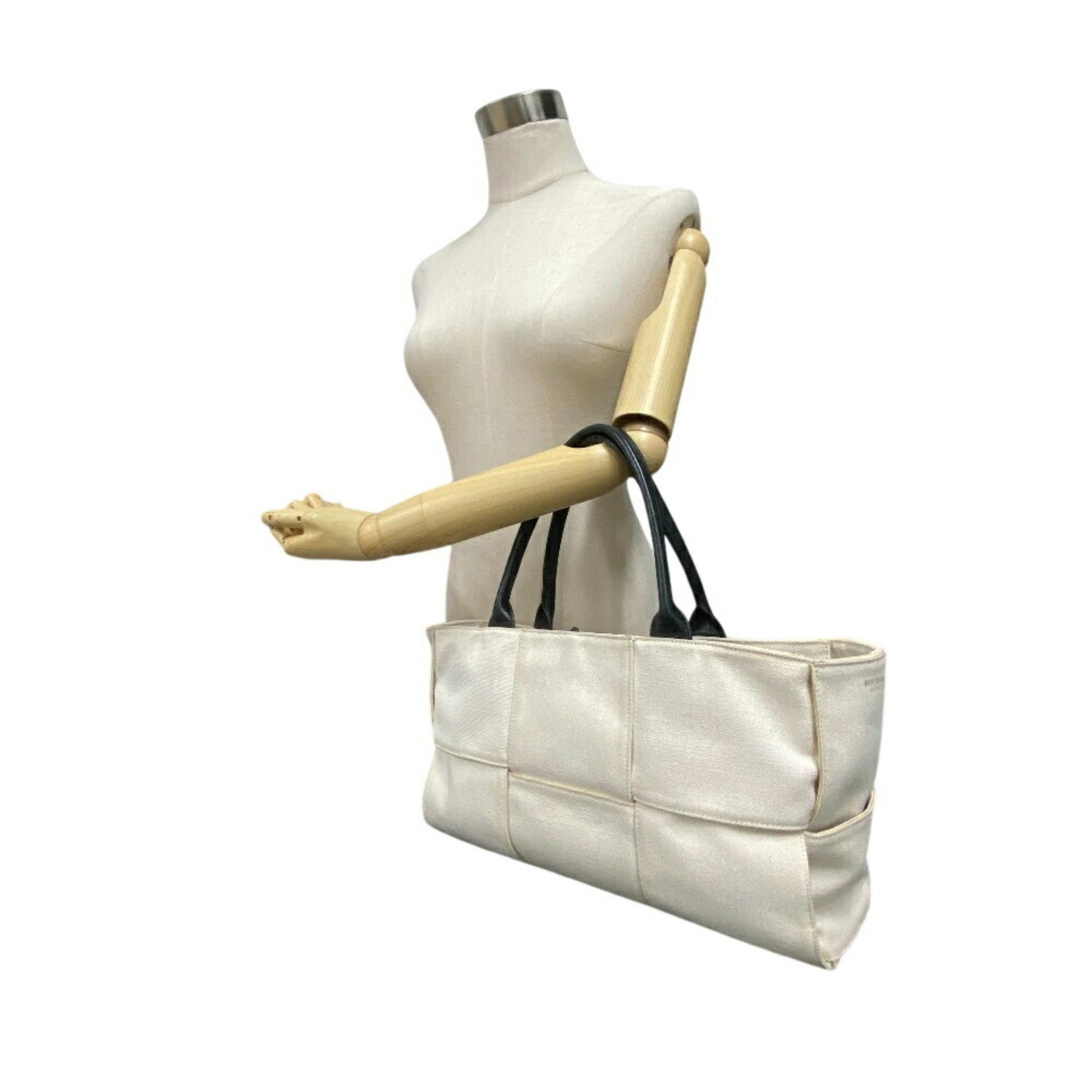 Bottega Veneta Arco, Beige, Canvas, tote