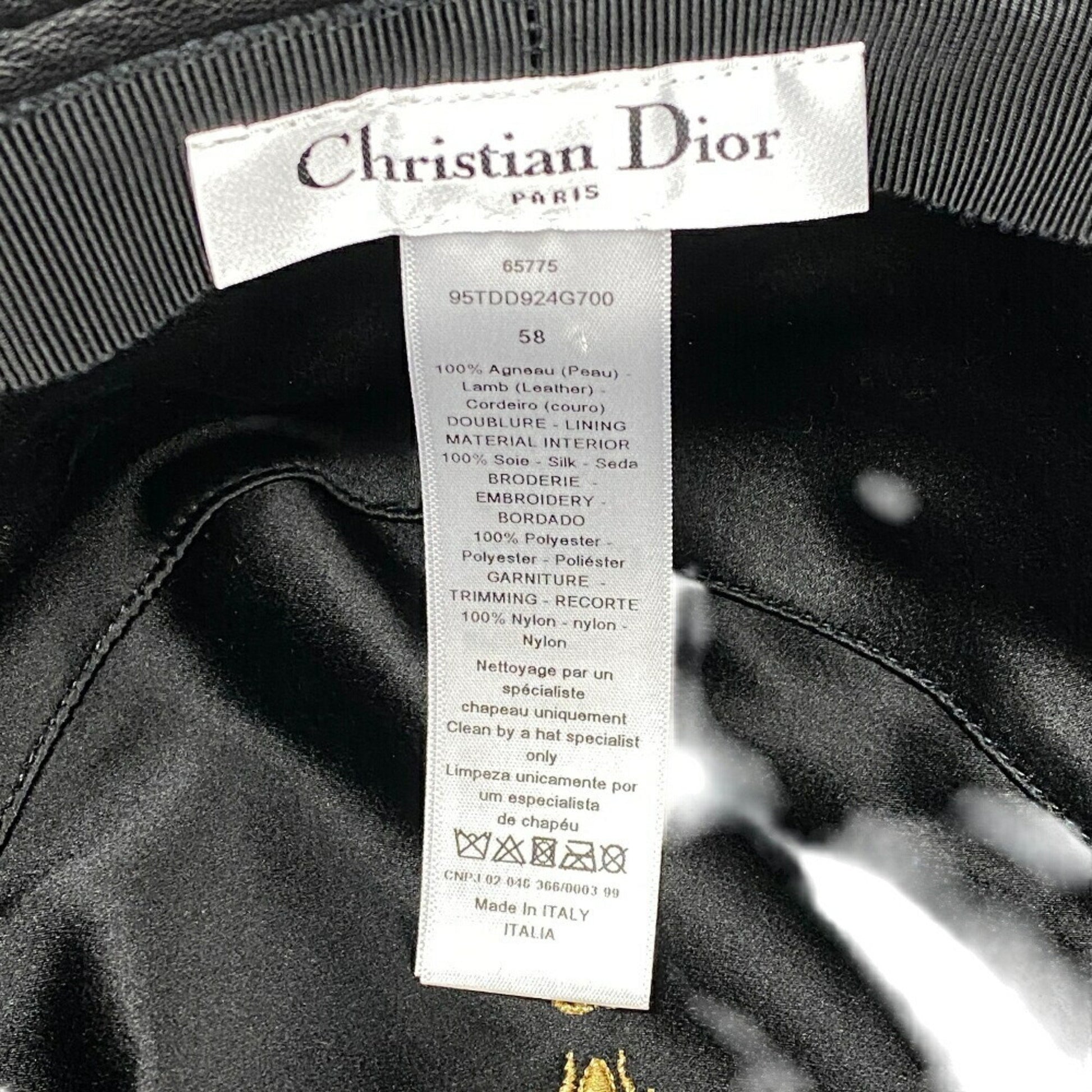 Dior Teddy D, Black, Leather, hat