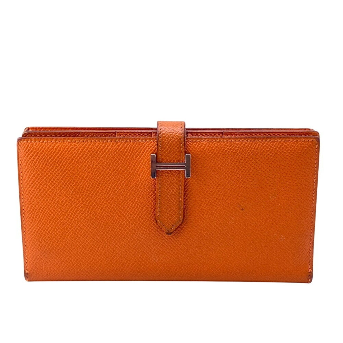 Hermès Béarn, Orange, Leather, wallet