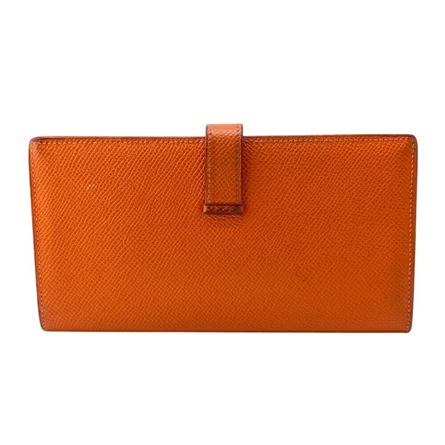 Hermès Béarn, Orange, Leather, wallet