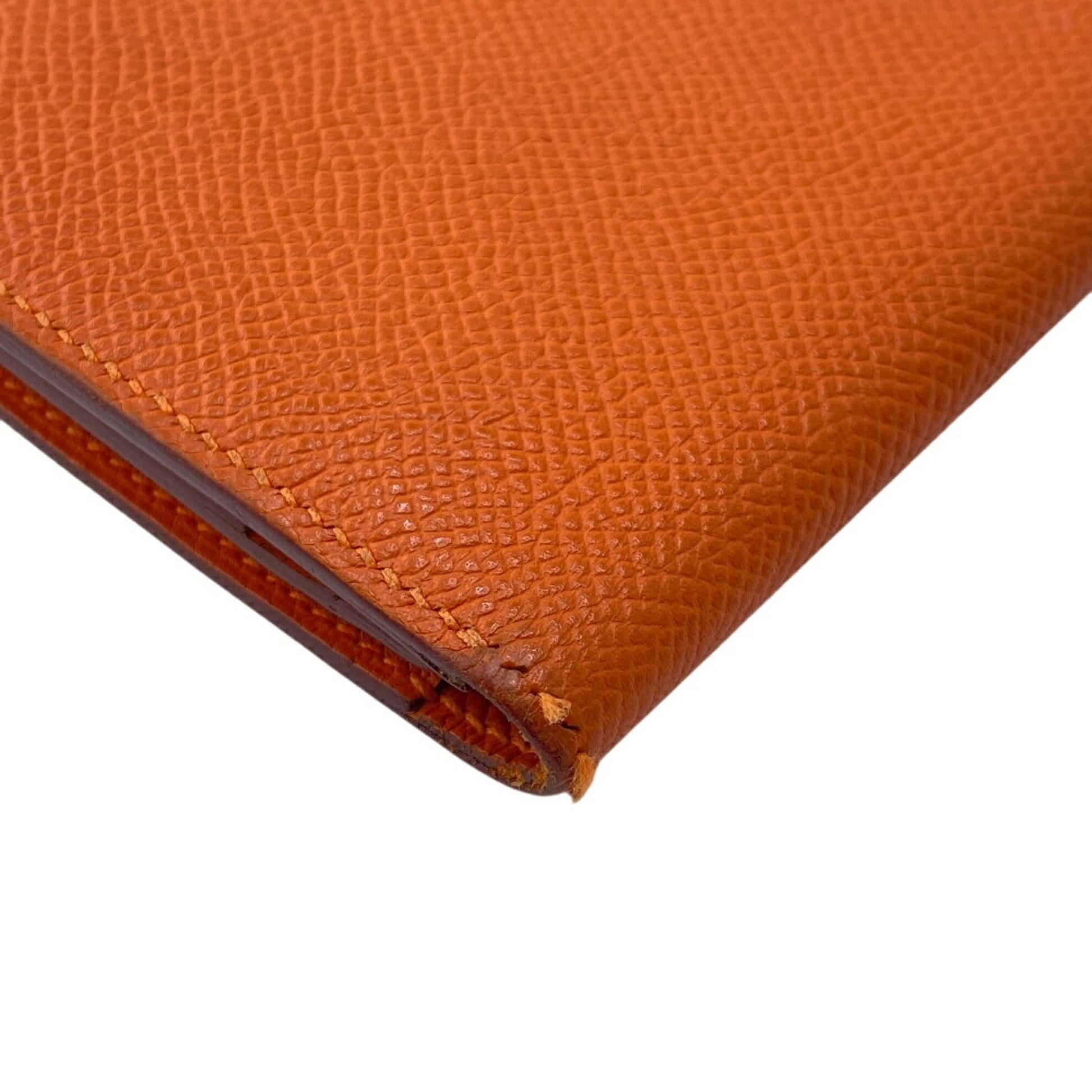 Hermès Béarn, Orange, Leather, wallet