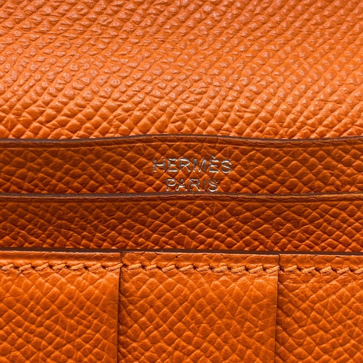 Hermès Béarn, Orange, Leather, wallet