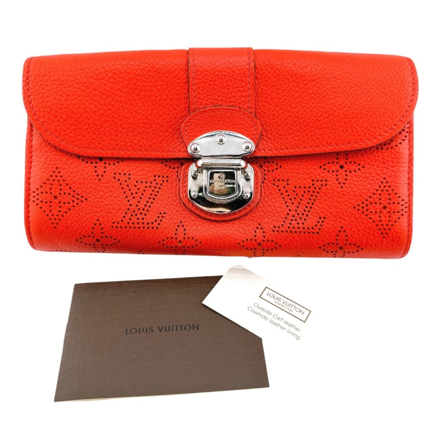 Louis Vuitton Mahina, Red, Leather, wallet