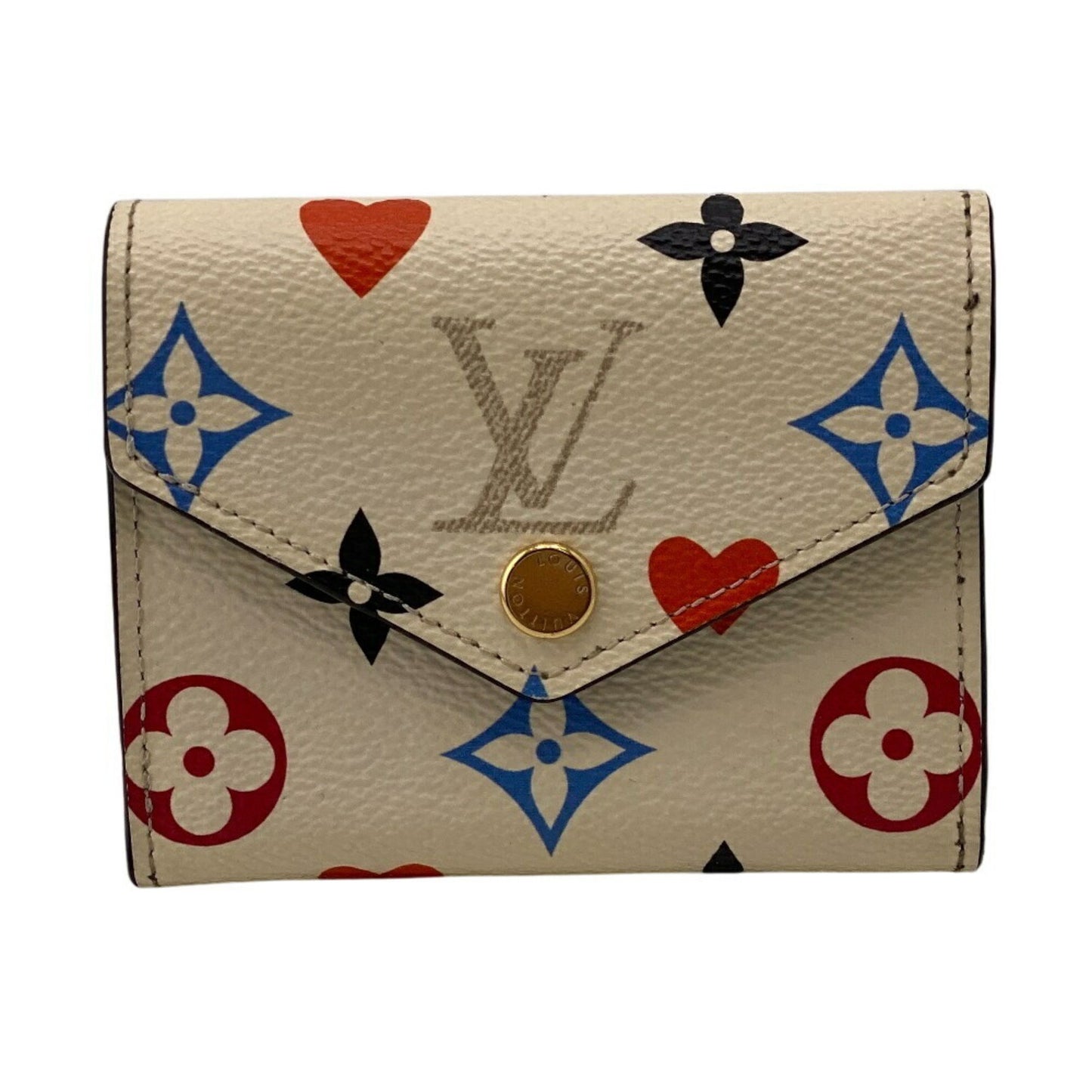 Louis Vuitton Zoé, White, Canvas, wallet