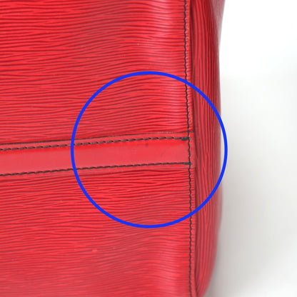 Louis Vuitton Keepall 60, Red, Leather, travel