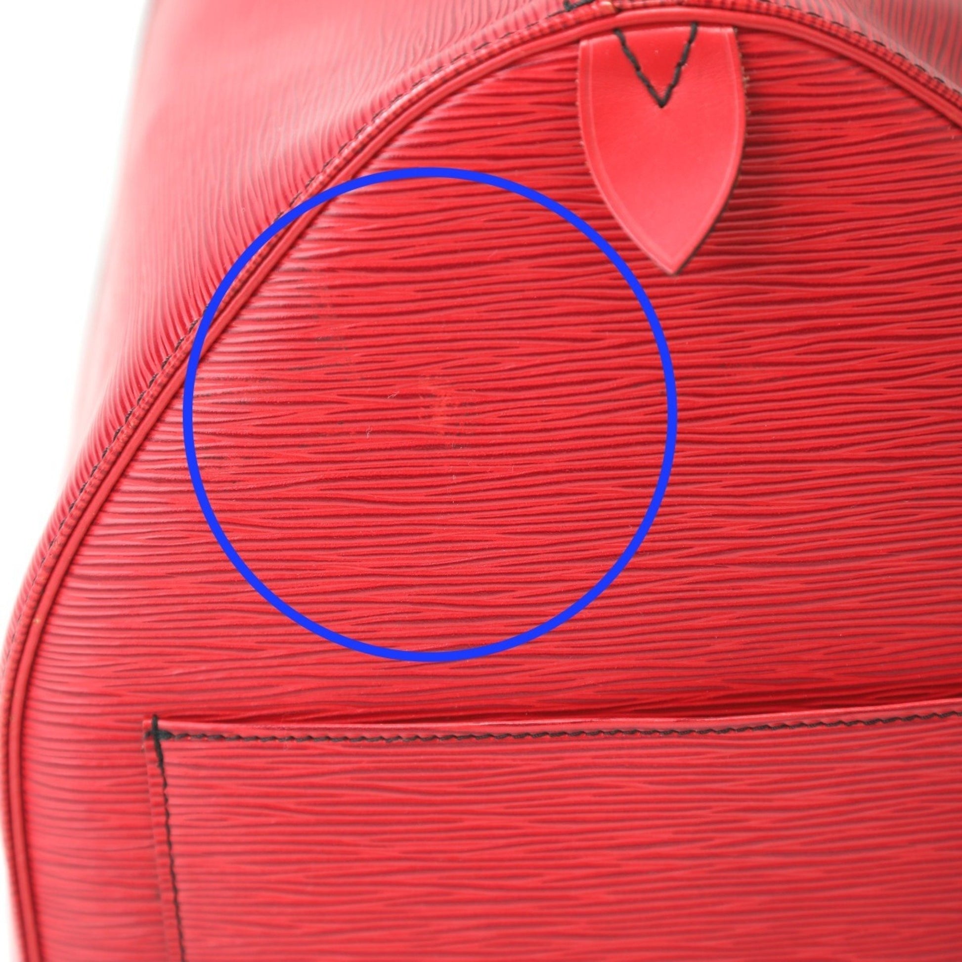 Louis Vuitton Keepall 60, Red, Leather, travel