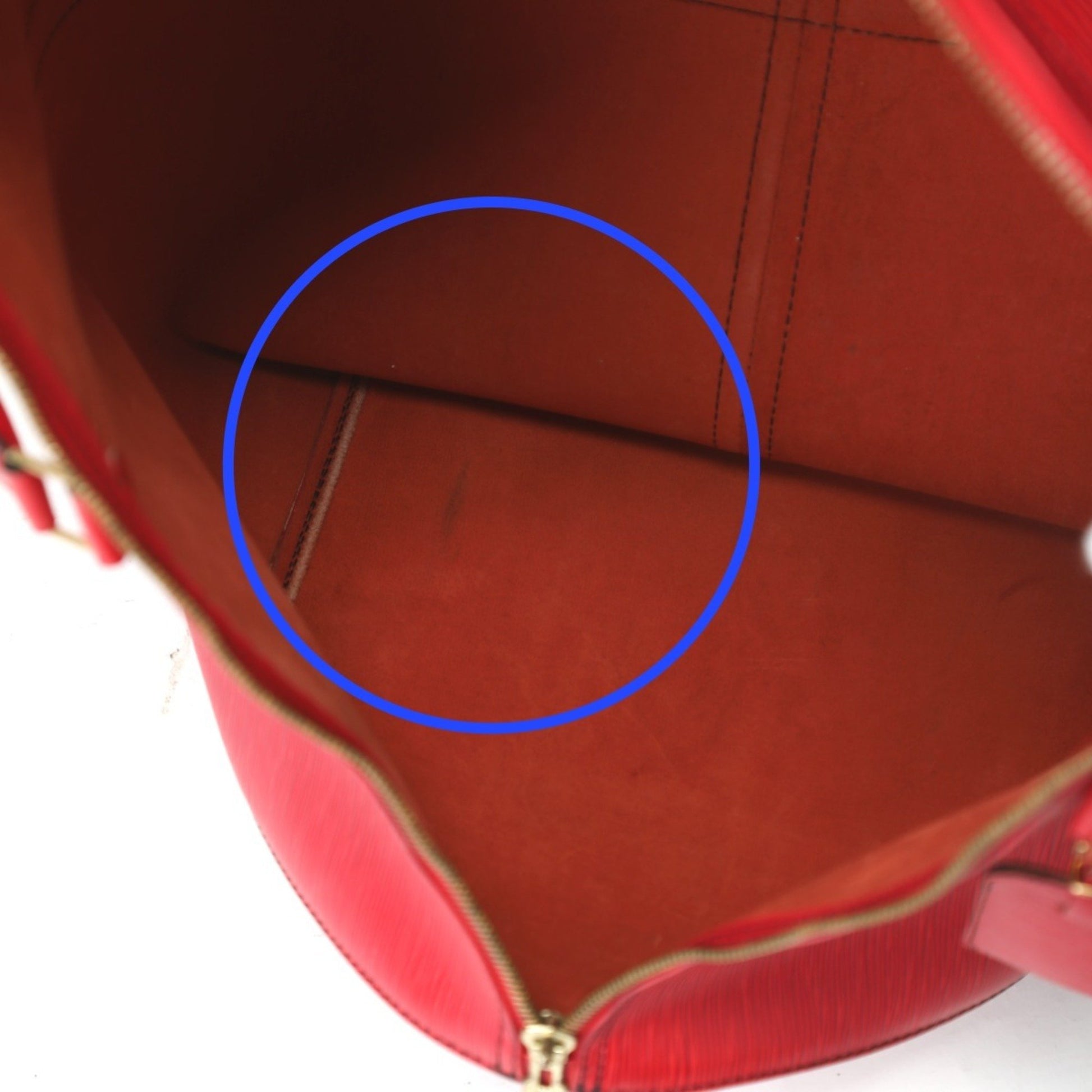 Louis Vuitton Keepall 60, Red, Leather, travel