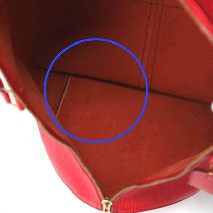 Louis Vuitton Keepall 60, Red, Leather, travel
