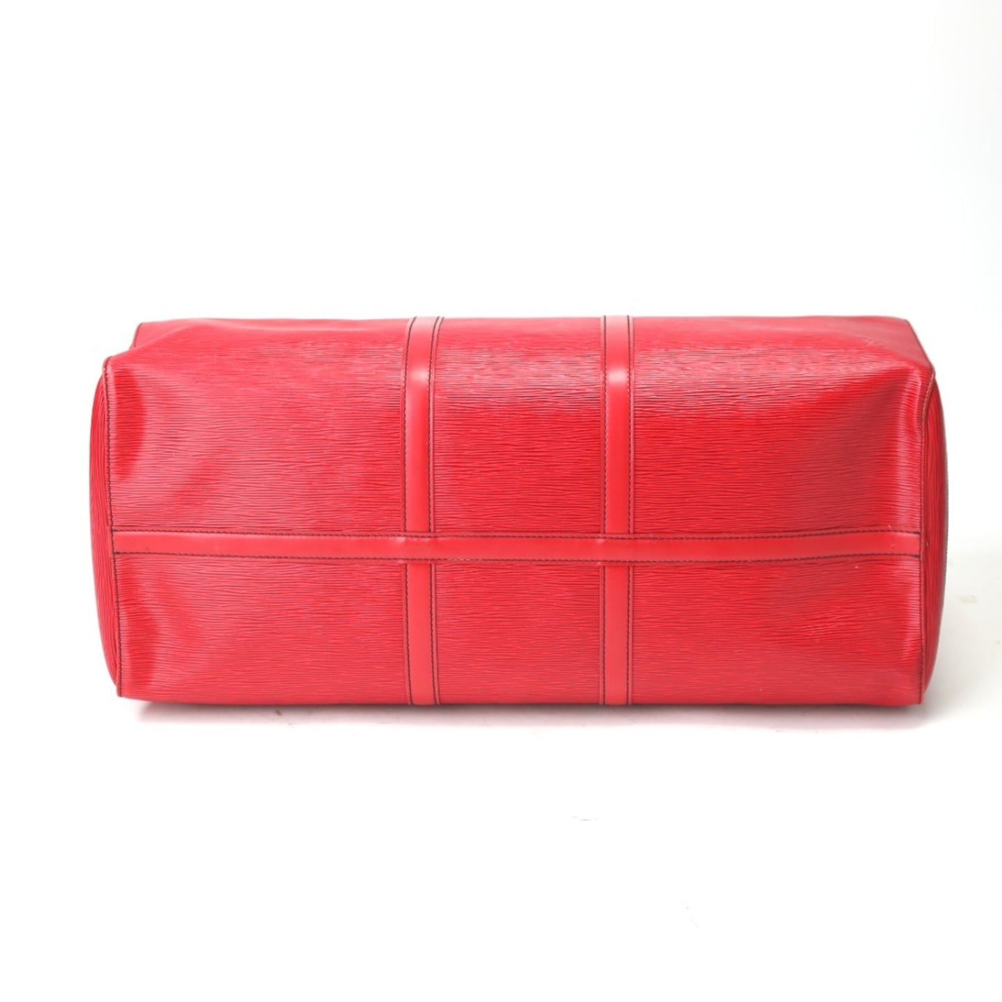 Louis Vuitton Keepall 60, Red, Leather, travel