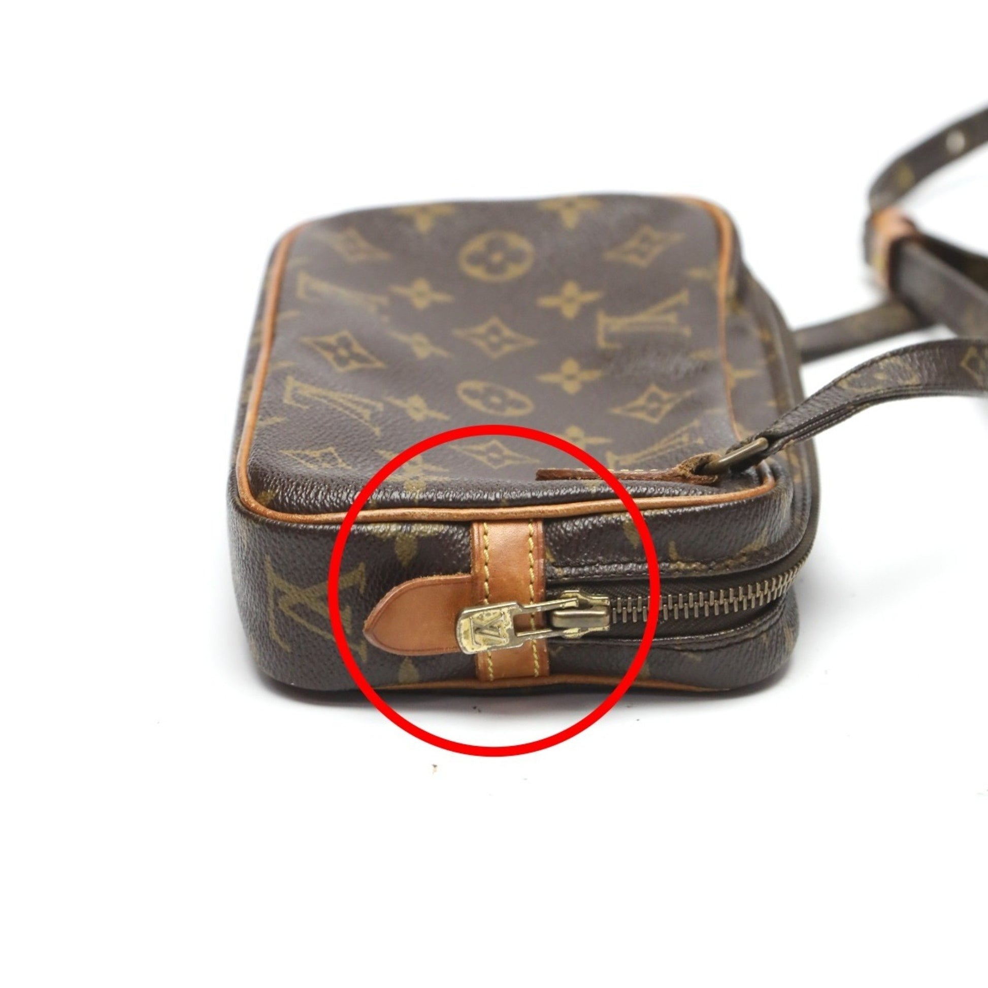 Louis Vuitton Marly, Brown, Canvas, shoulder