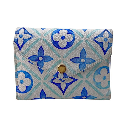 Louis Vuitton Victorine, Blue, Canvas, wallet