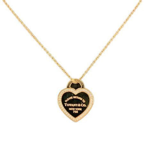 Tiffany & Co Return to Heart Tag, Gold, Rose Gold, necklace