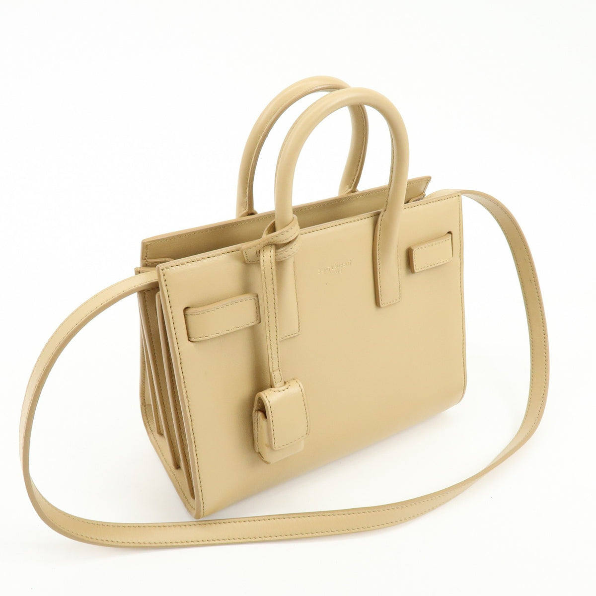 Saint Laurent Sac de Jour Leather, Beige, Leather, Handbag