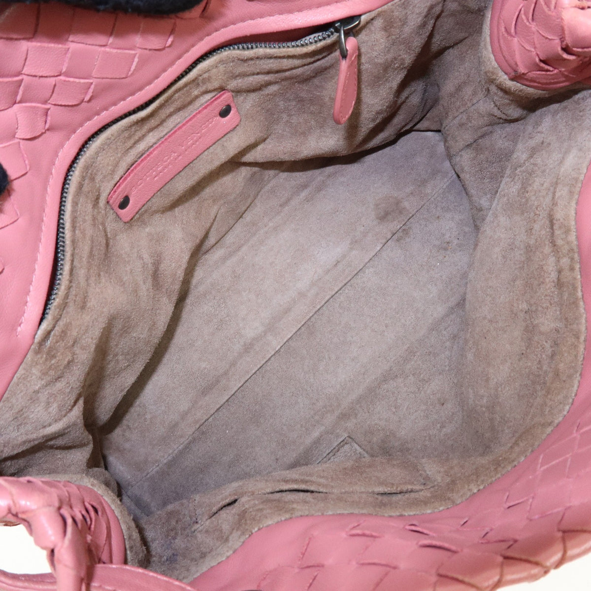 Bottega Veneta Bella Intrecciato Nappa, Pink, Leather, Tote Bag