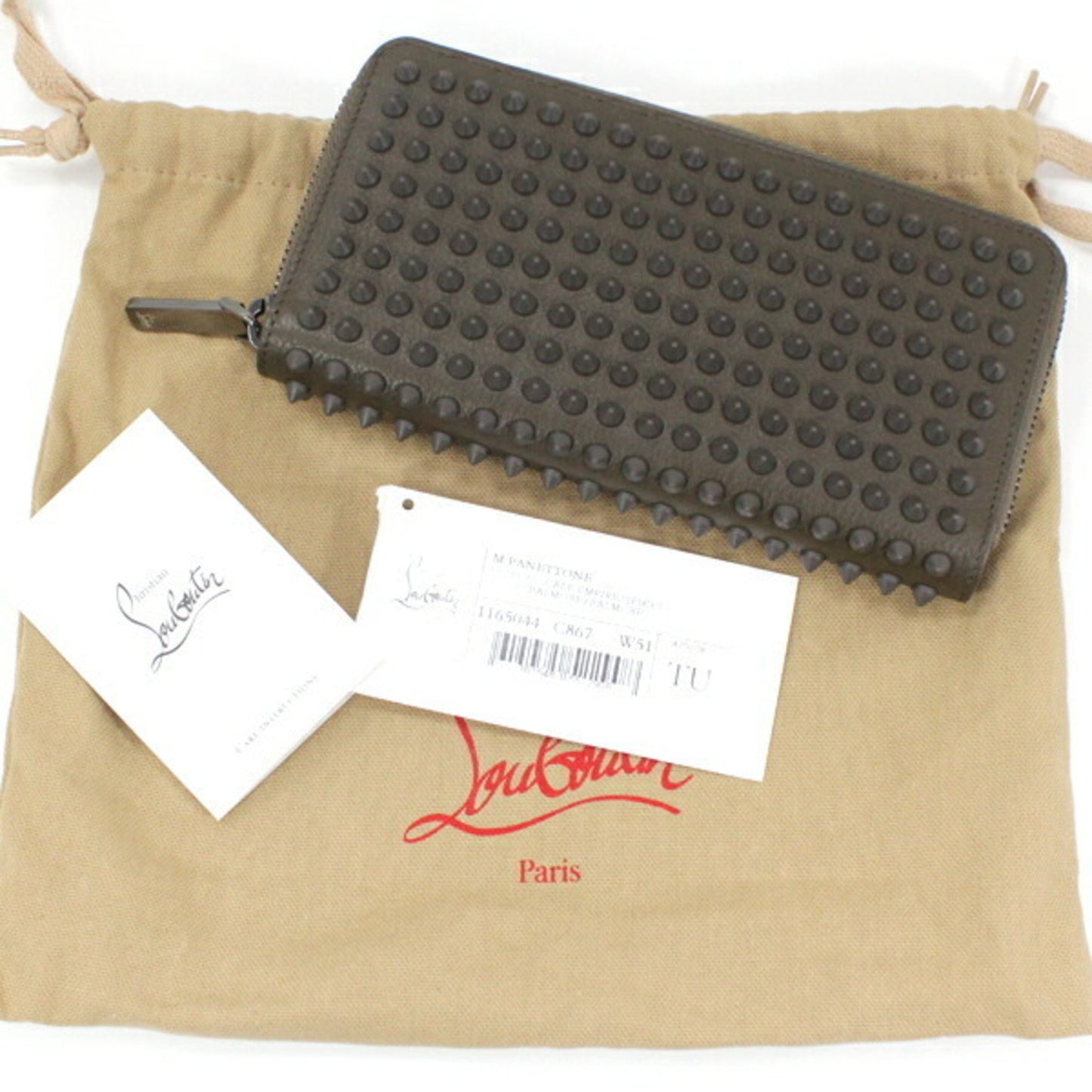 Christian Louboutin Panettone, Grey, Leather, wallet