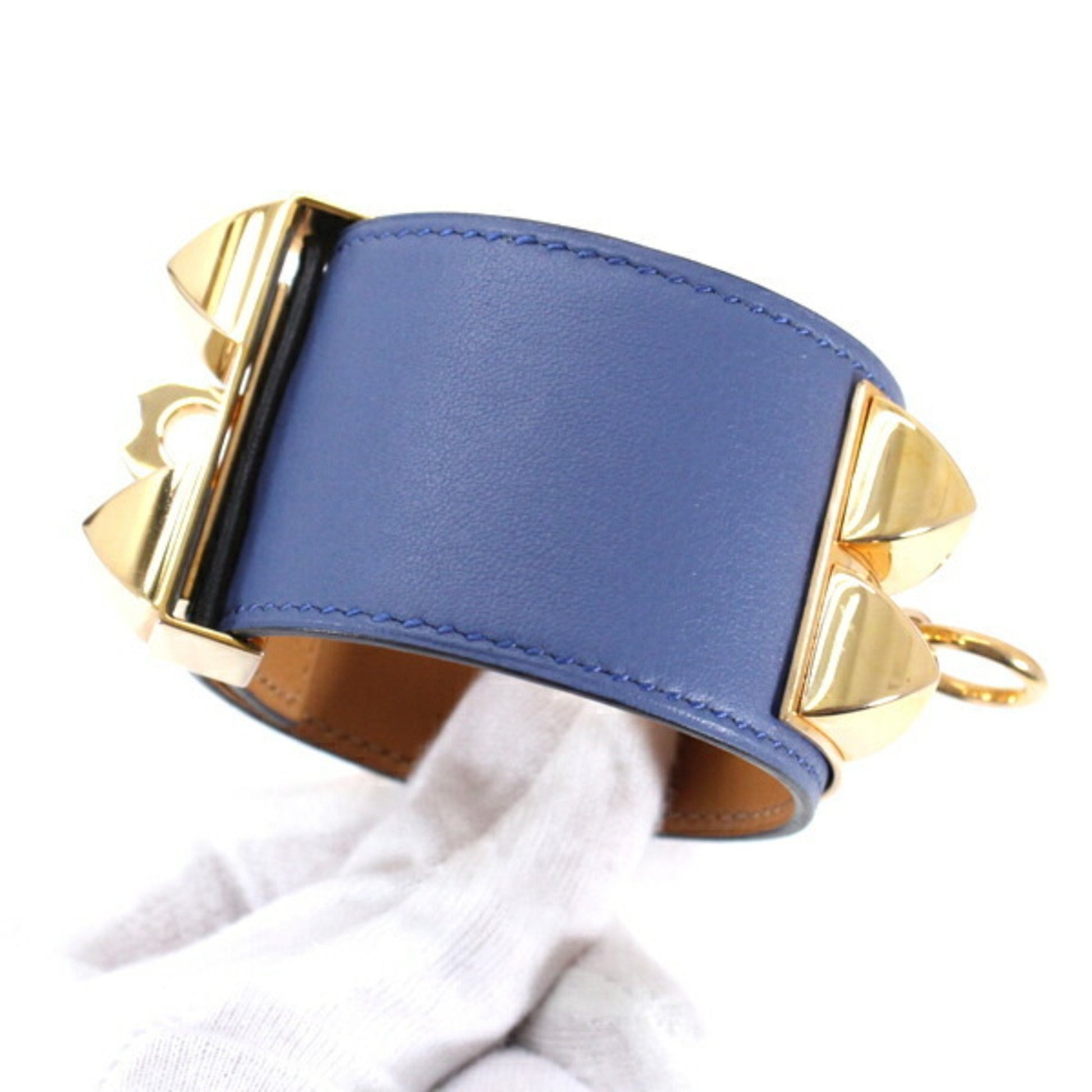 Hermès Collier de chien, Blue, Leather, bracelet