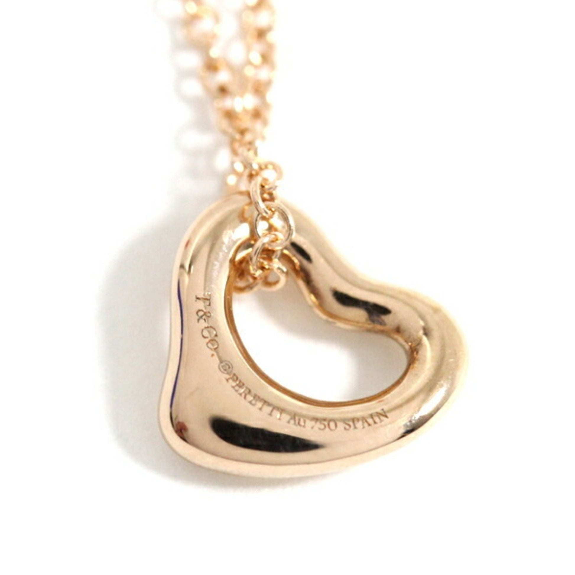 Tiffany & Co Open Heart, Gold, Rose Gold, necklace