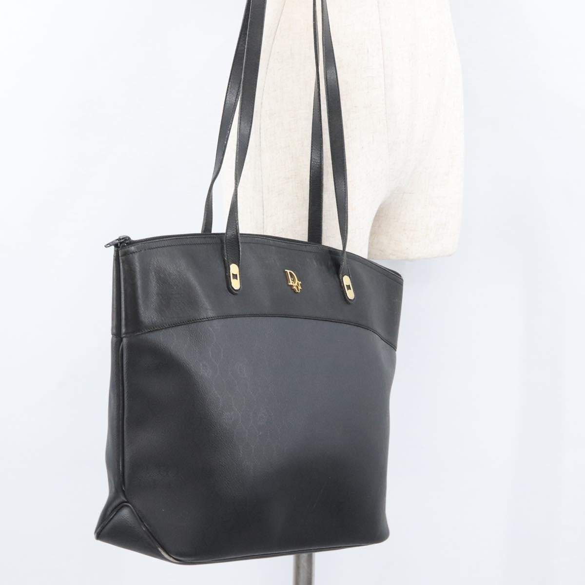 Christian Dior Vintage Honeycomb Canvas, Black, PVC, Shoulder Bag