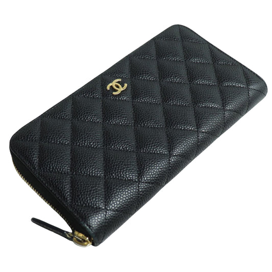 Chanel, Black, Leather, wallet