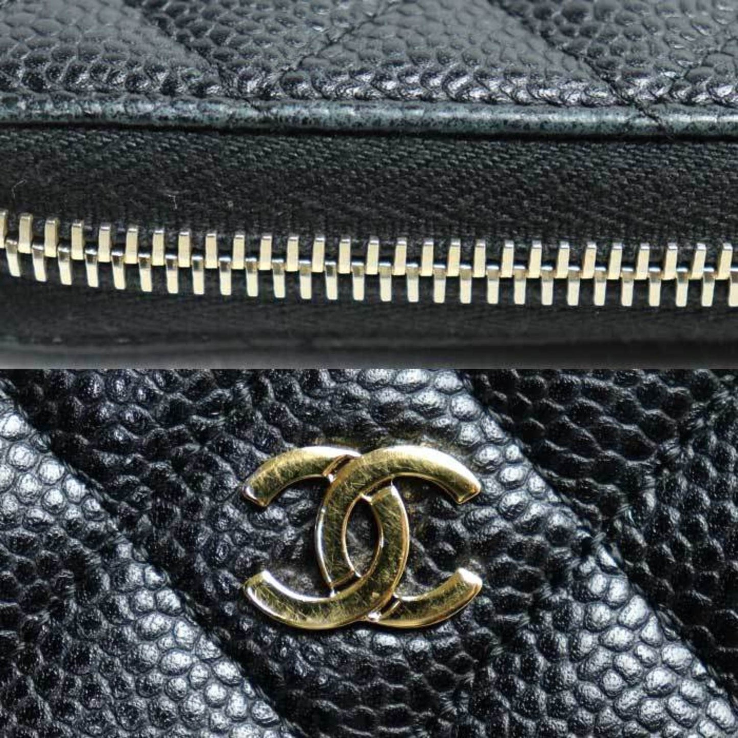 Chanel, Black, Leather, wallet