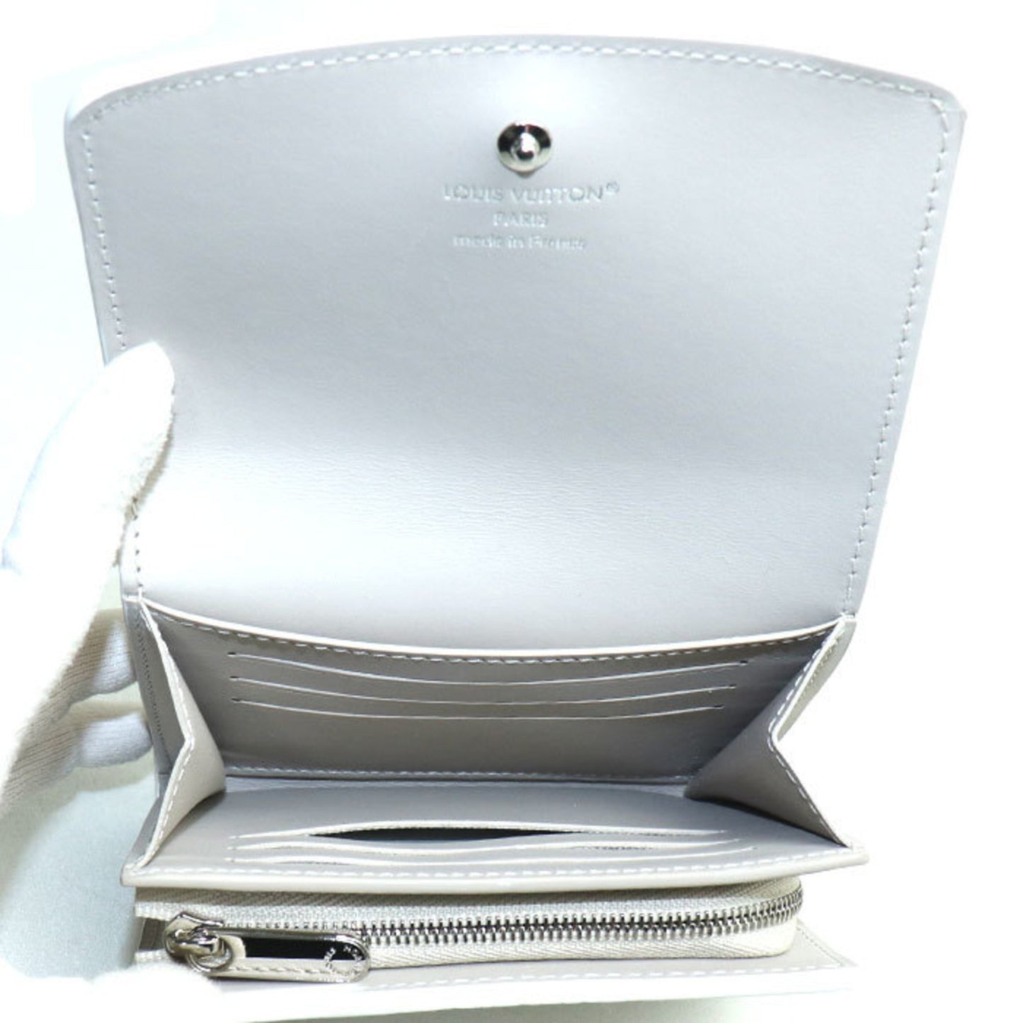 Louis Vuitton Portefeuille Iris, White, Leather, wallet