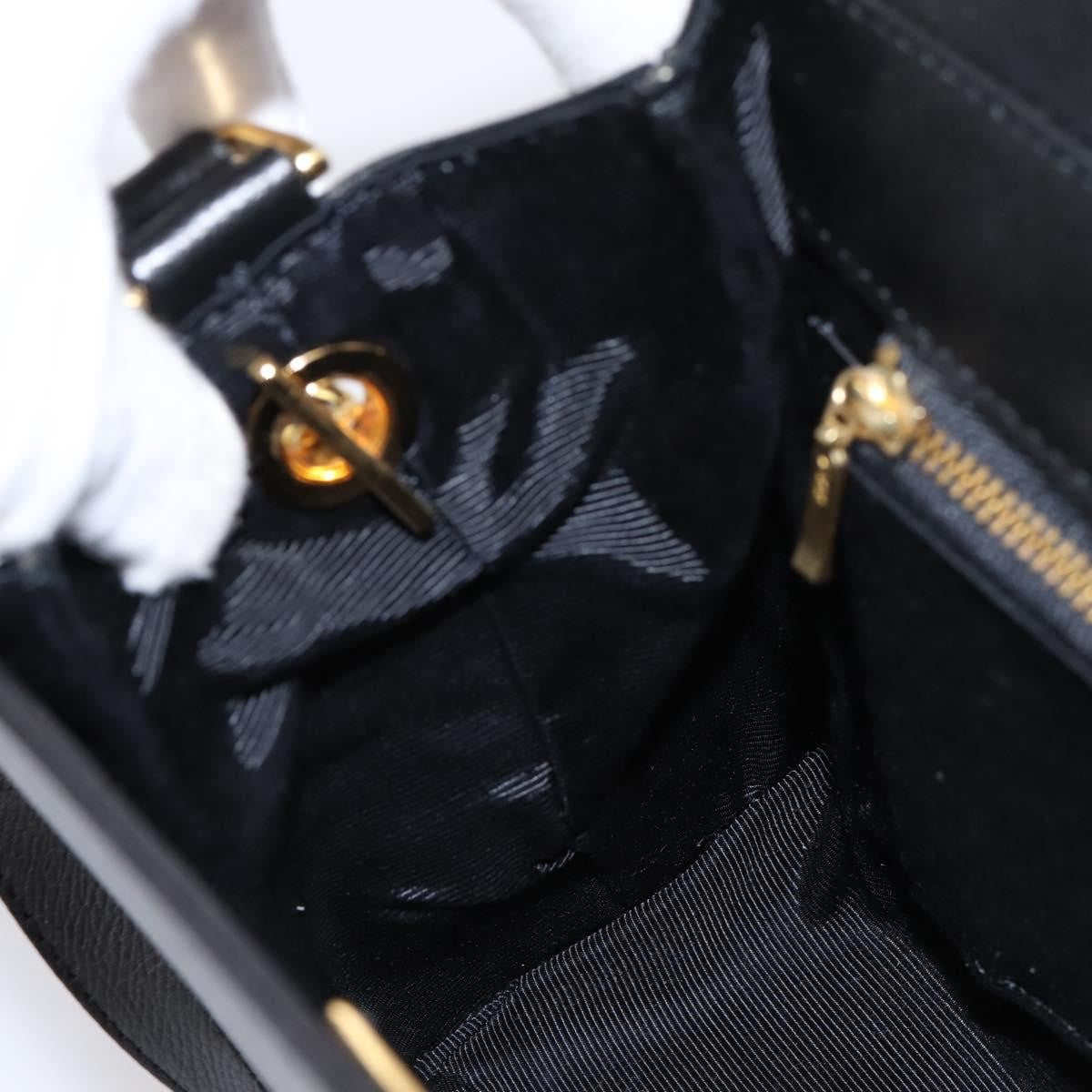 Valentino Garavani VLogo Leather, Black, Leather, Shoulder Bag