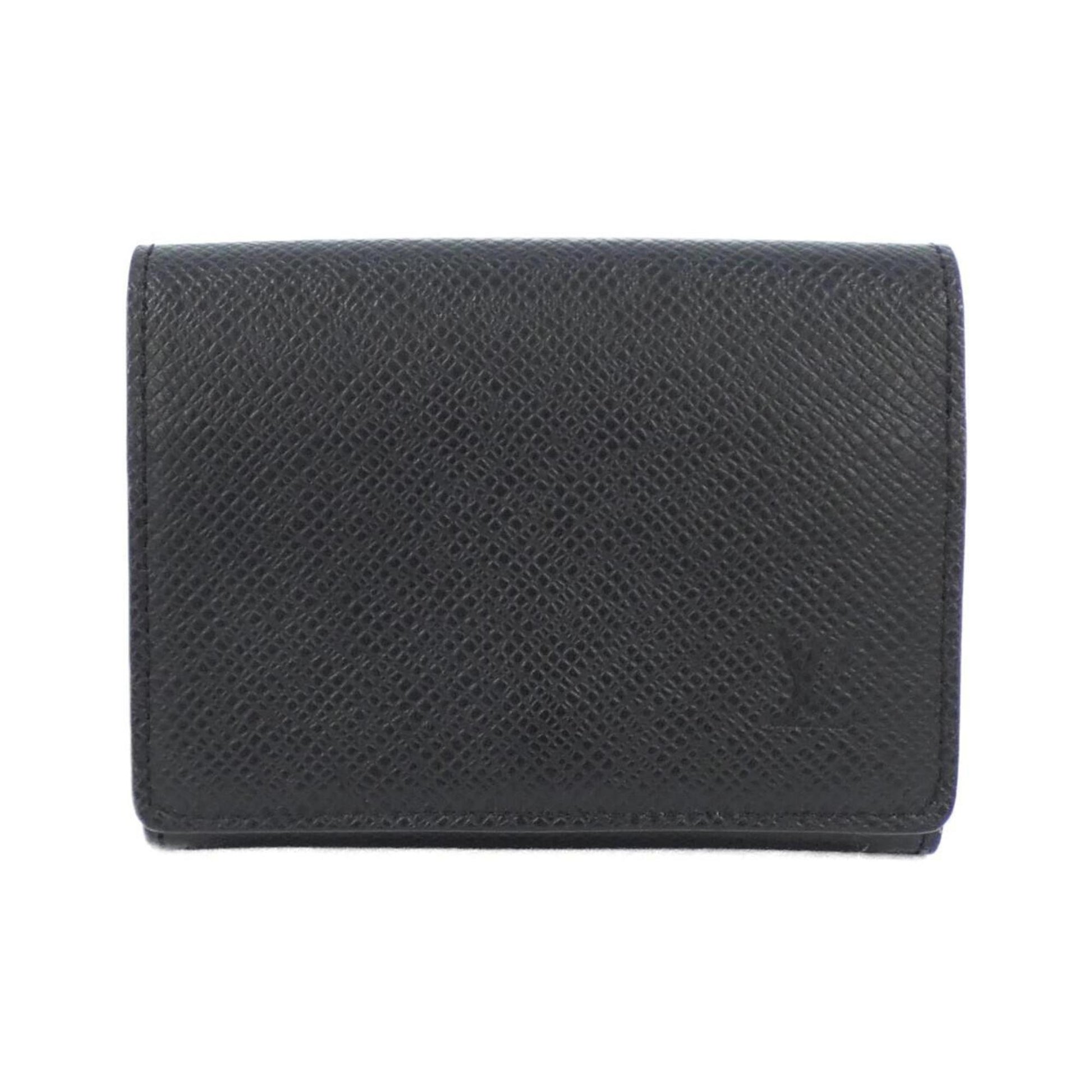 Louis Vuitton Enveloppe Carte de visite, Black, Leather, wallet