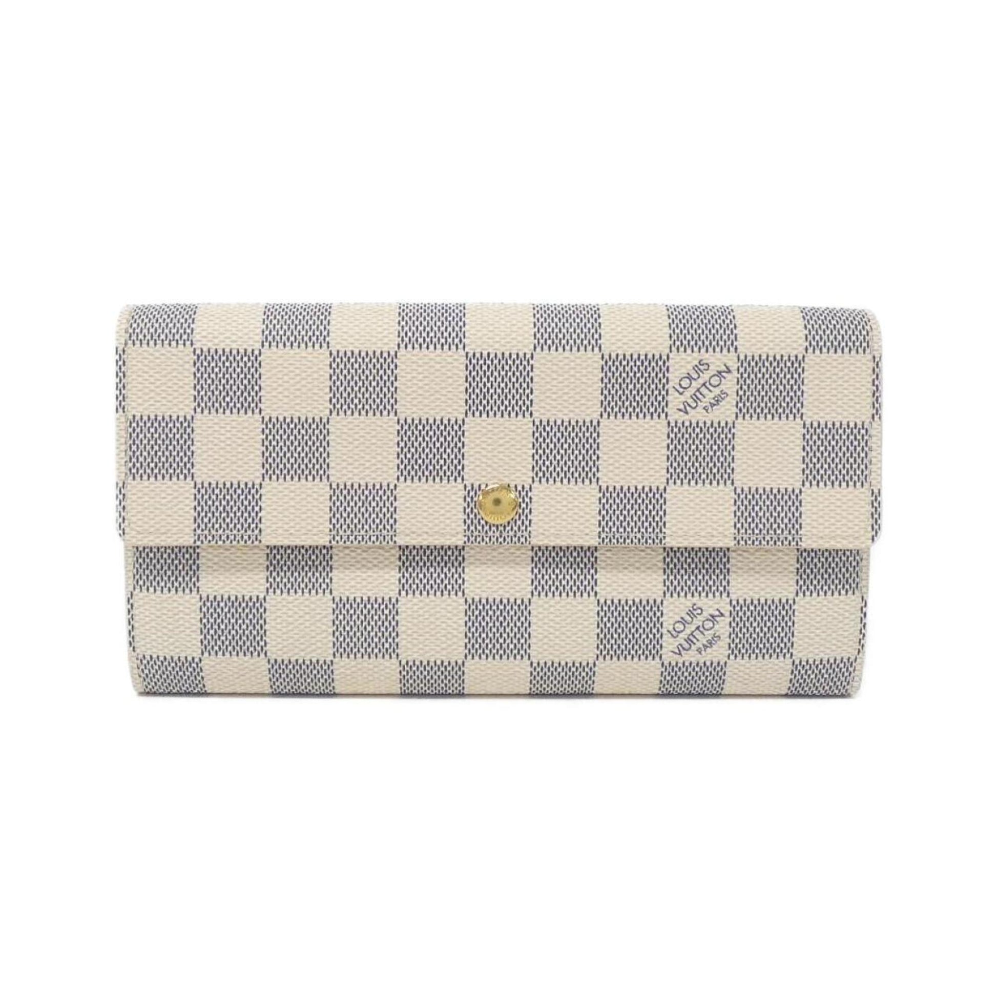 Louis Vuitton Sarah, White, Canvas, wallet