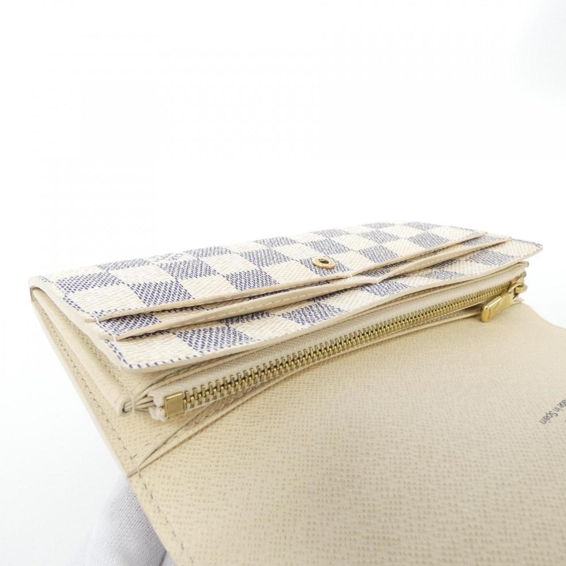 Louis Vuitton Sarah, White, Canvas, wallet