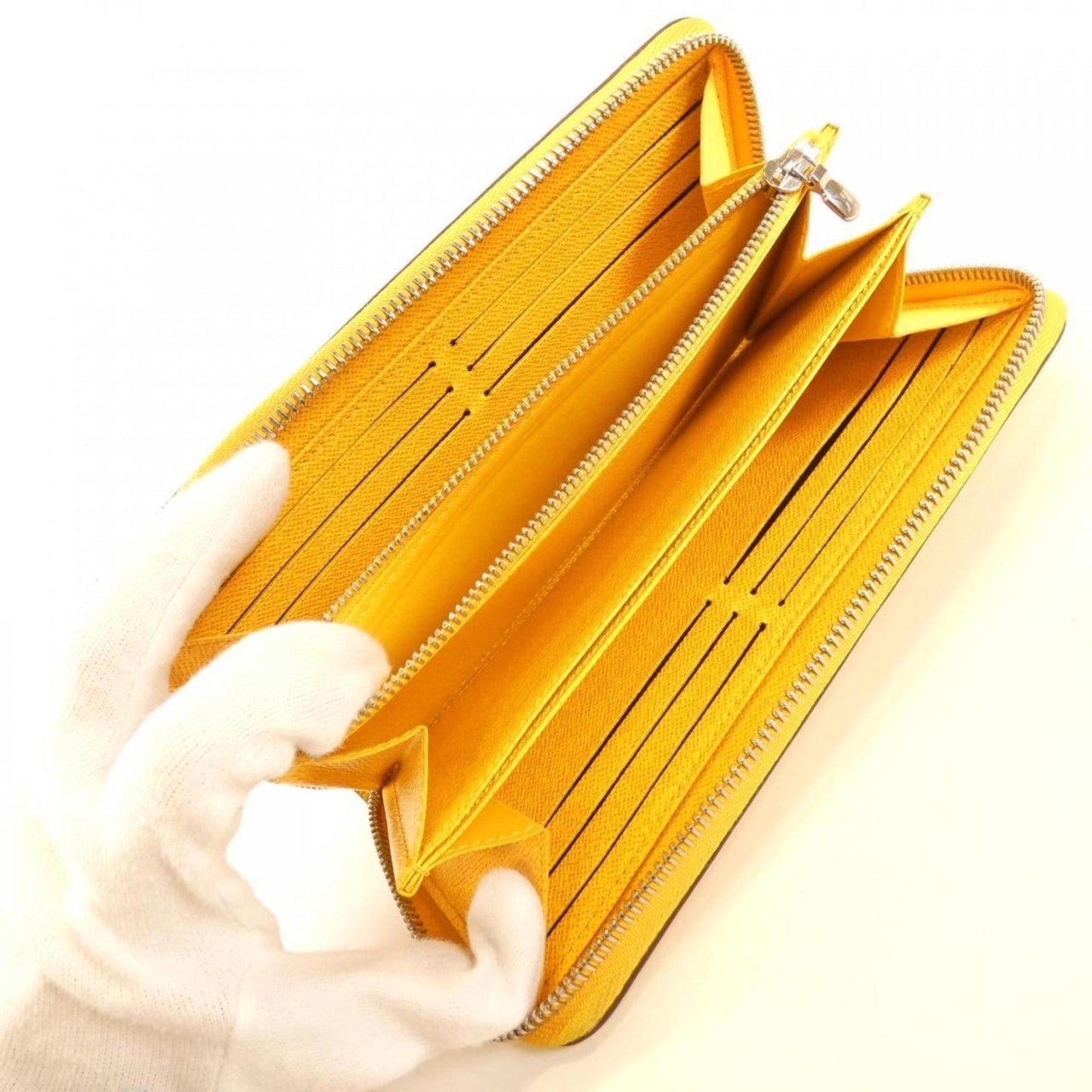 Louis Vuitton Zippy wallet, Yellow, Leather, wallet