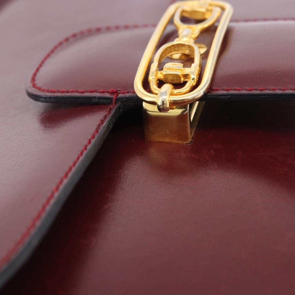 Celine Shoulder Leather, Burgundy, Leather, Shoulder Bag